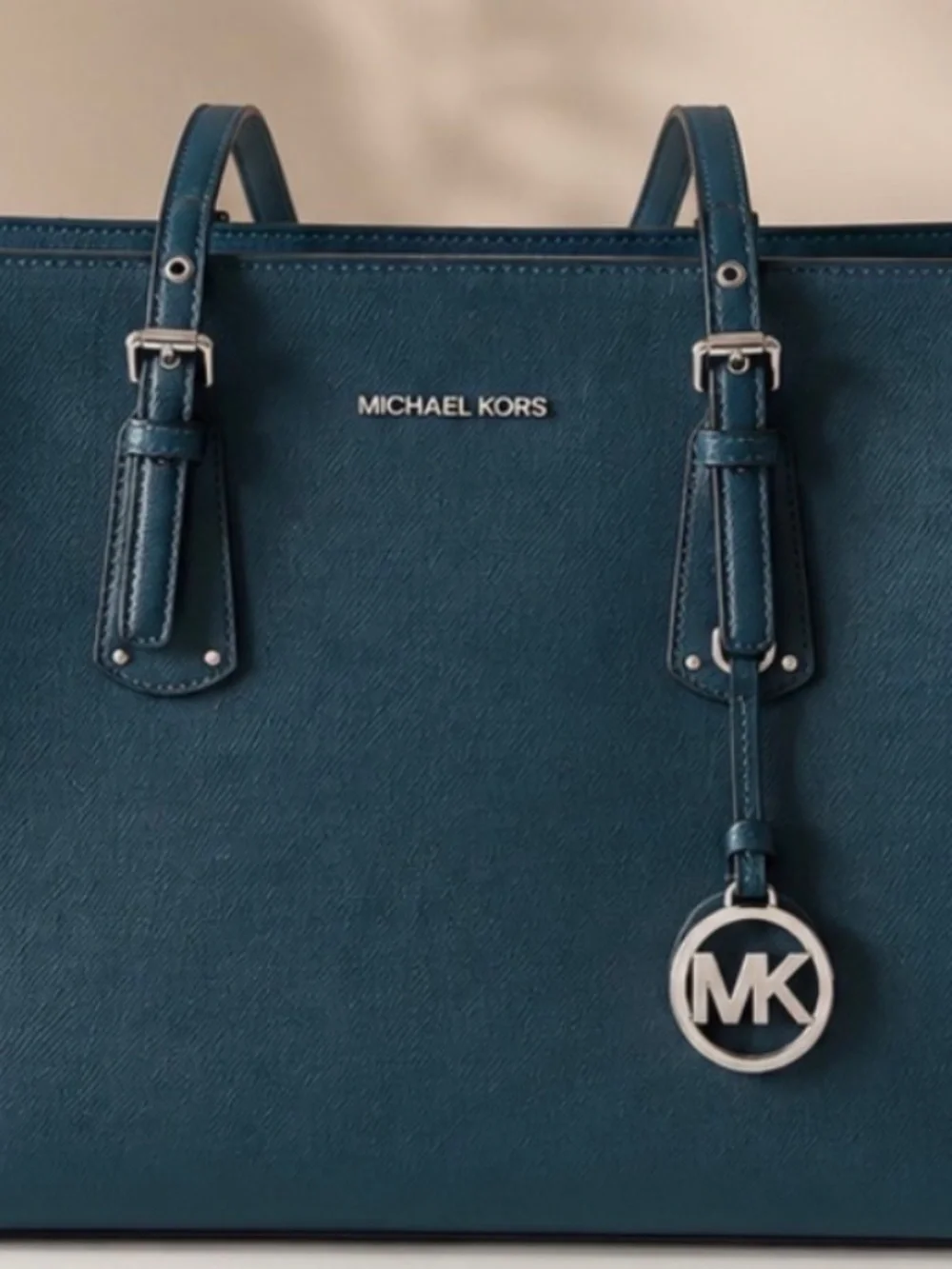Michael Kors Jet Set Travel Large Top Zip Tote Saffiano Leather Shoulder Bag – B